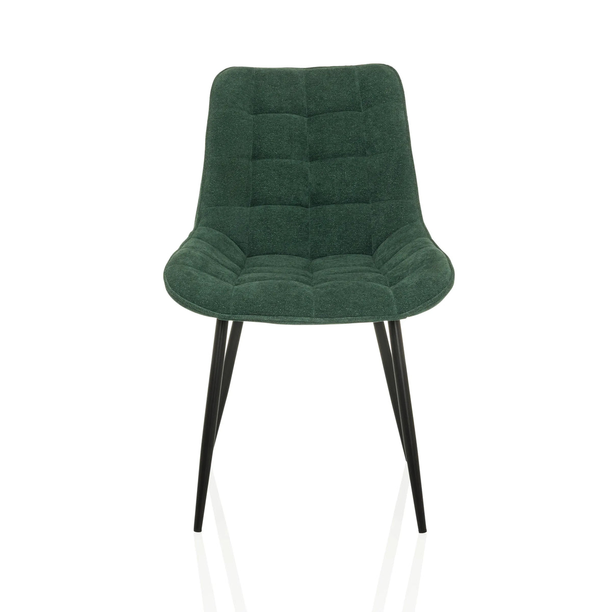 Petrol dining chair ELARIS with quilted upholstery and black legs by hjh LIVING – 360-degree view (front view 0°)