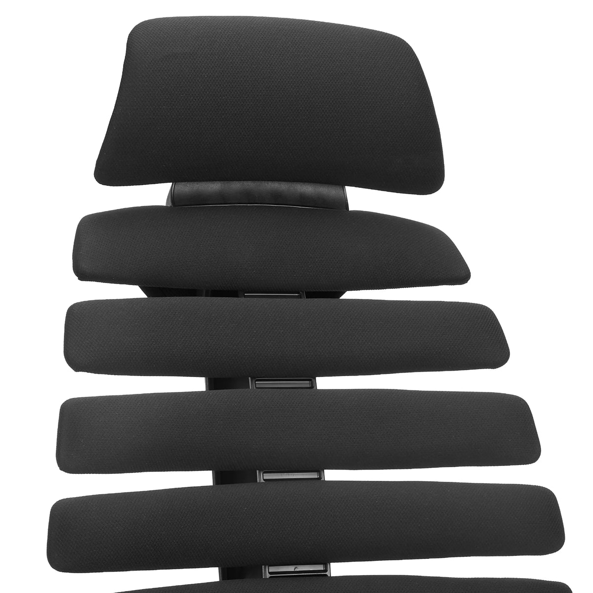 Padded backrest with headrest of the ERGO LINE ECO Professional Office Chair in black fabric by hjh OFFICE