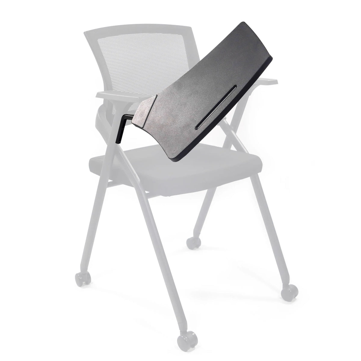 Black writing tray TABLET PRIORITY II as Accessories for chairs by hjh OFFICE – 360-degree view (rear view 180°)