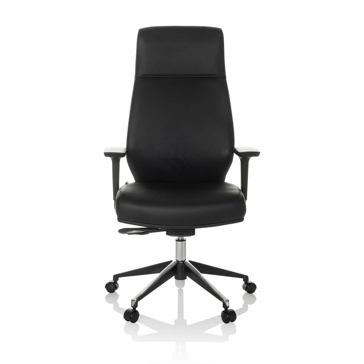 Black Professional Executive Chair VITORO ECO with armrests and five-caster base by hjh OFFICE – 360-degree view (front view 0°)