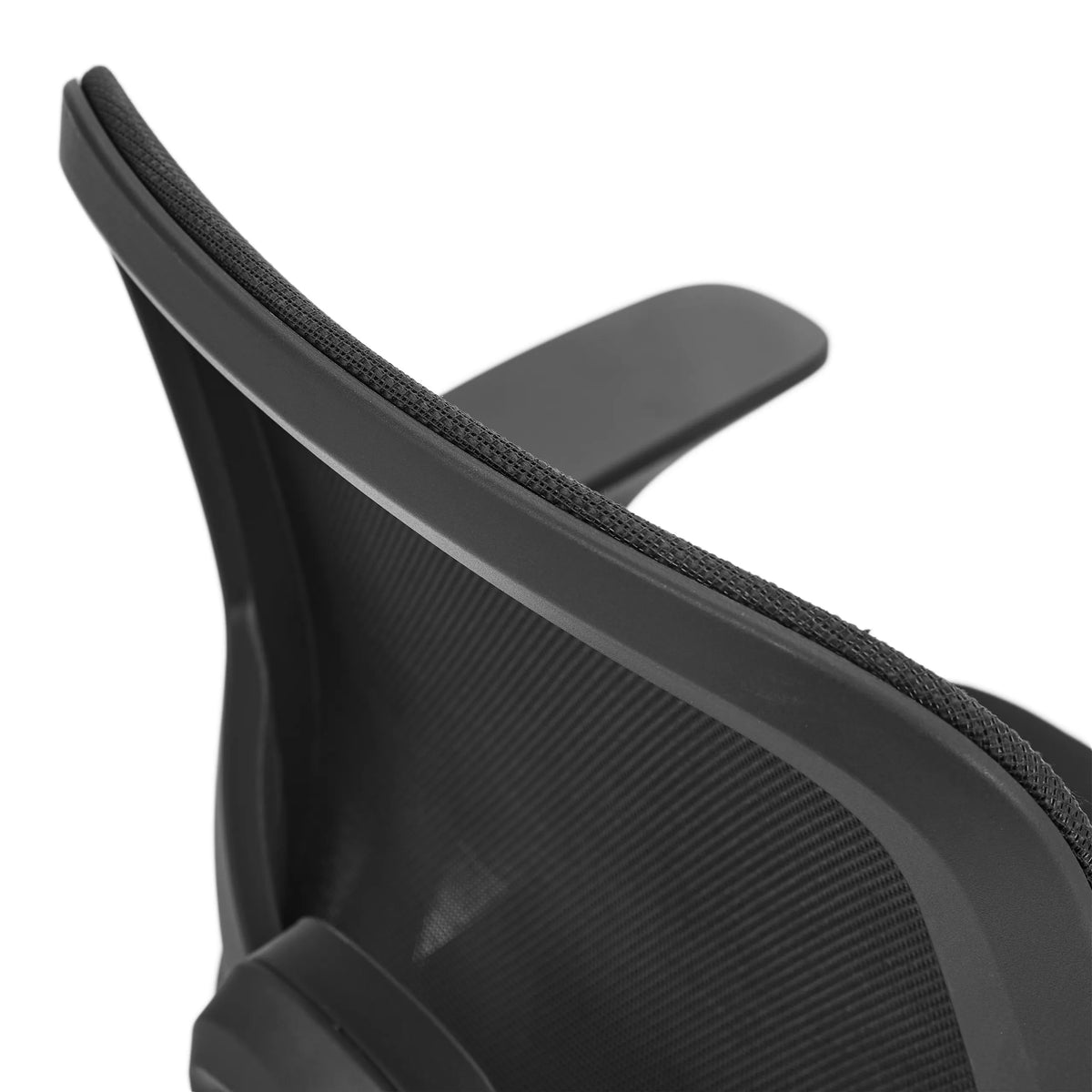 Upper edge of the black mesh backrest of the Malio home office chair by hjh OFFICE