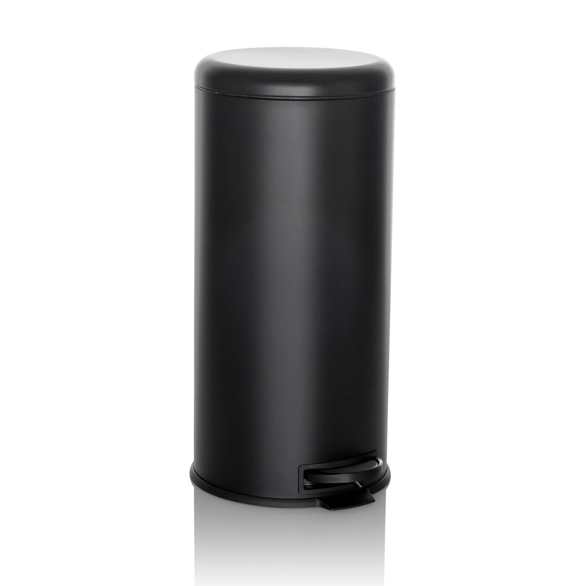 Black Wastepaper CLEAN STEP with lid and foot pedal by hjh OFFICE – 360-degree view (front three-quarter view 30°)