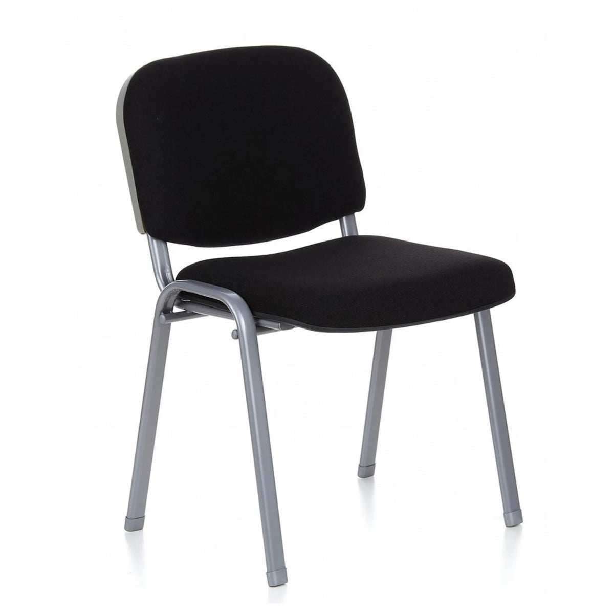 Four-legged chair XT 600 S with black upholstery and silver frame by hjh OFFICE