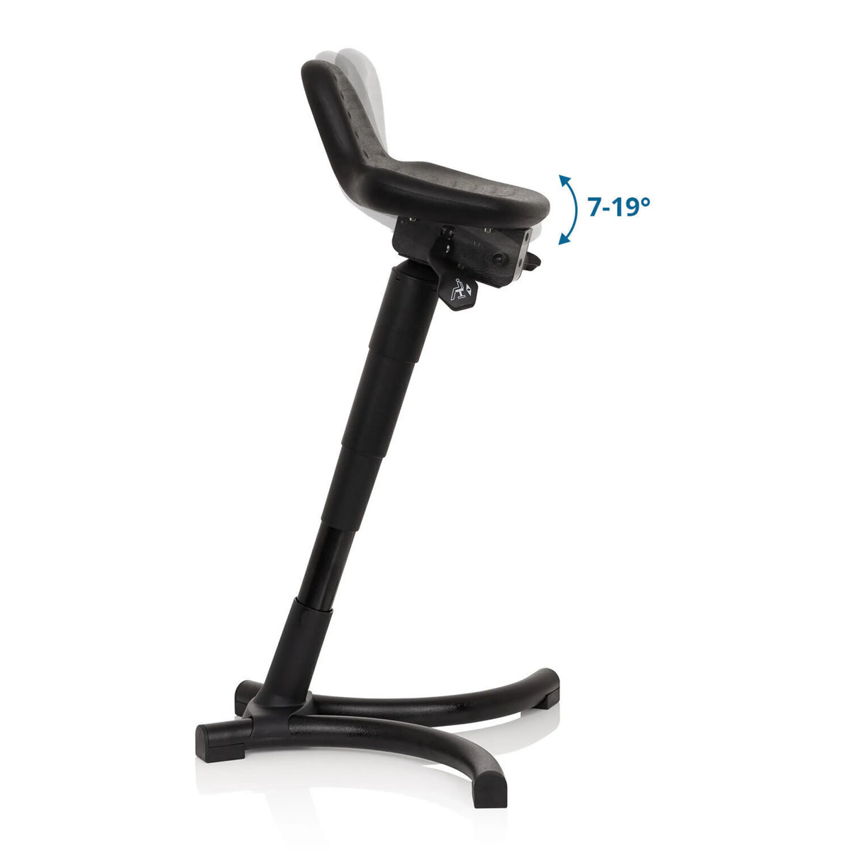 Tilt adjustment of 7-19° of the seat of the Standing aid TOP WORK 34 by hjh OFFICE