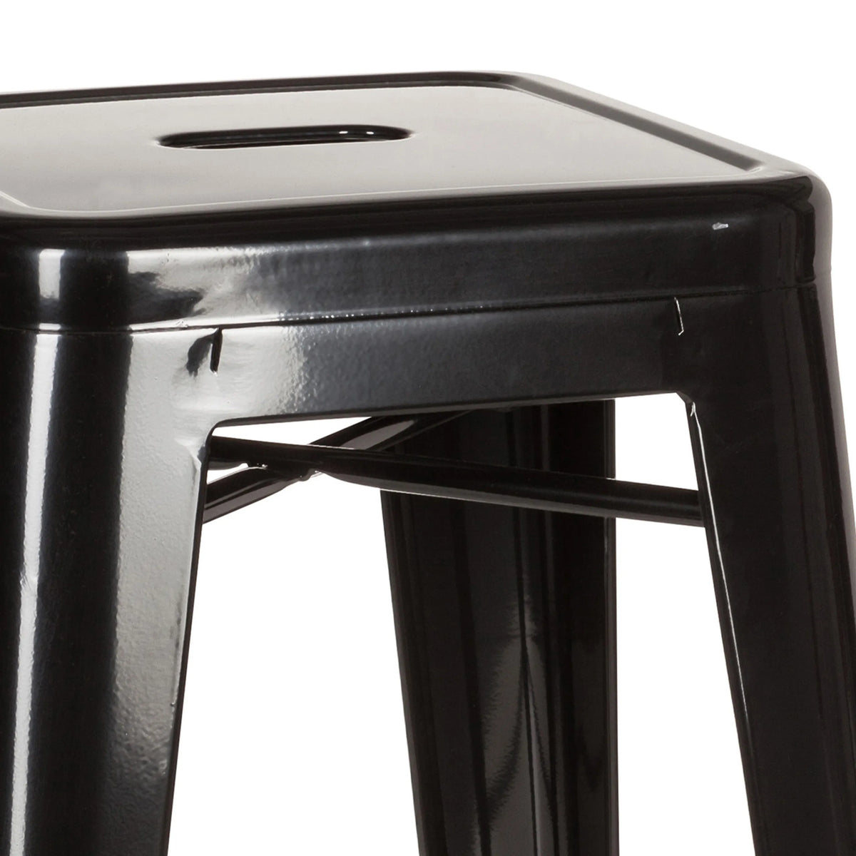 Surface and frame of the black Bar stool VANTAGGIO HIGH by hjh OFFICE