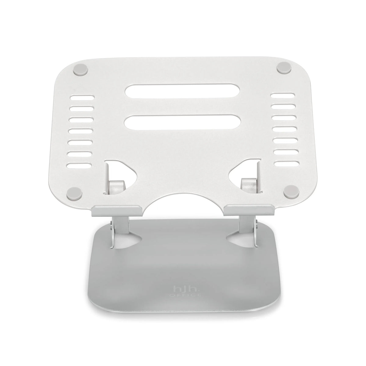 Silver Pad LAPTOP STAND with perforated surface and stand by hjh OFFICE – 360-degree view (front view 0°)