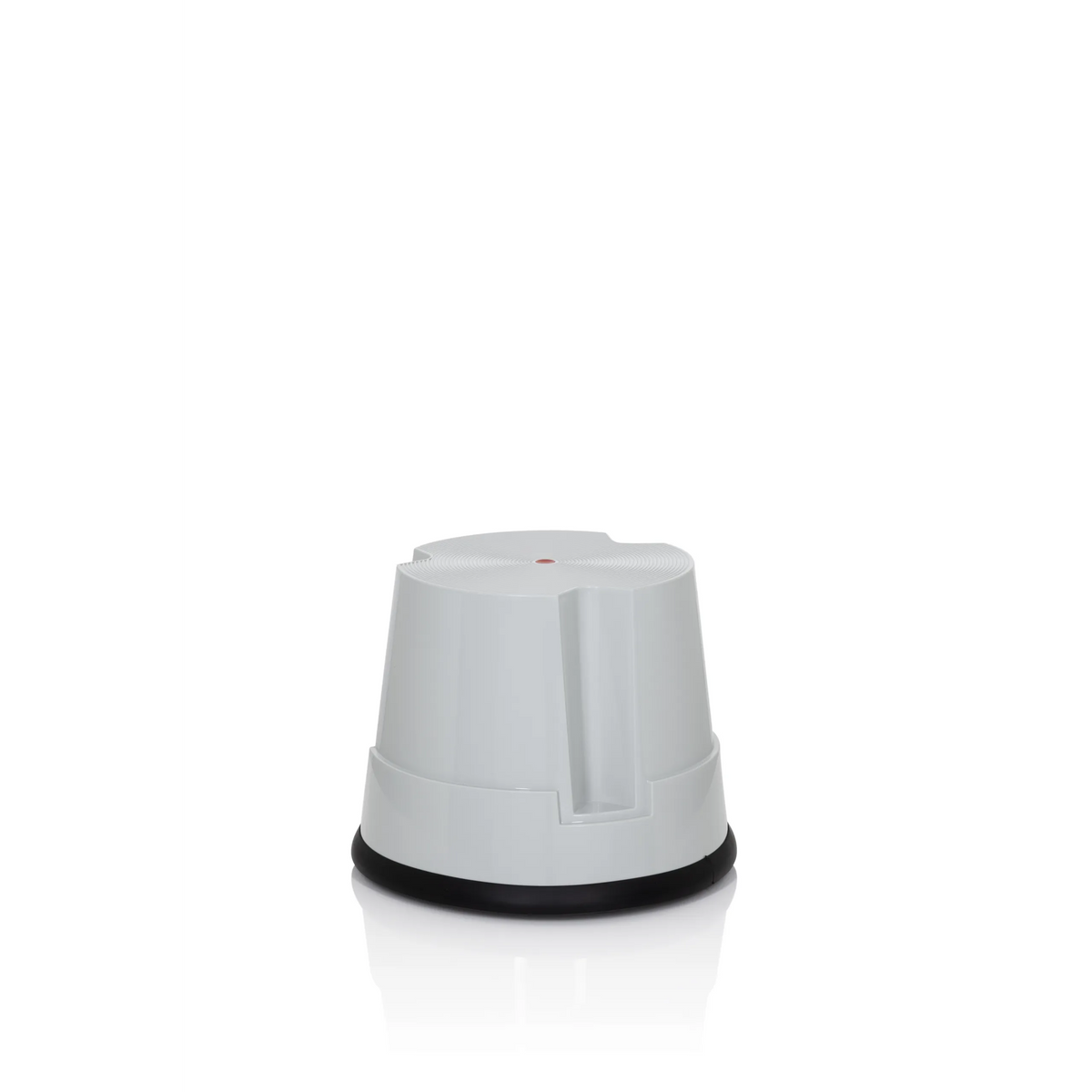 Grey Step stool TIO-S with non-slip black base ring by hjh OFFICE – 360-degree view (front view 20°)