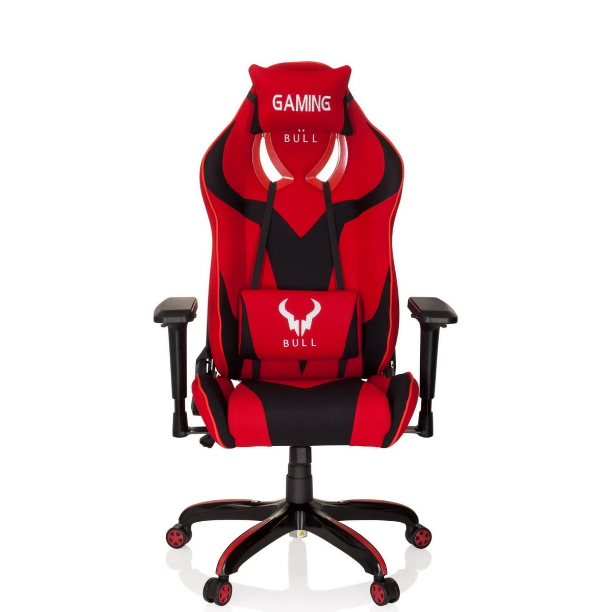 Gaming chair PROMOTER II in black-red with neck and lumbar cushions by hjh OFFICE