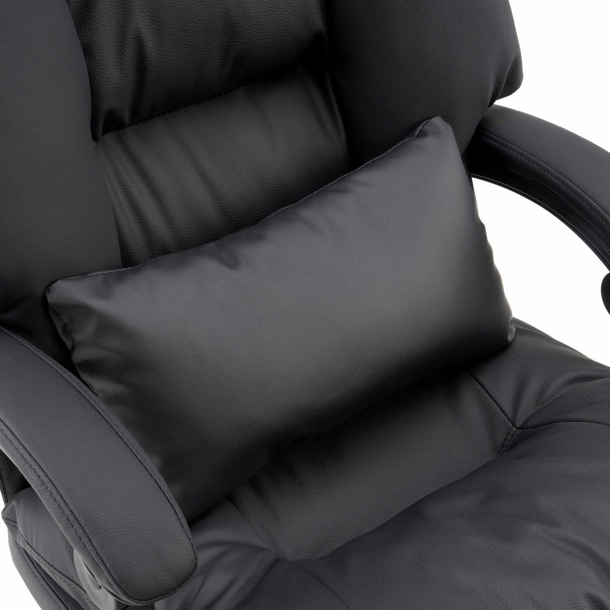 Lumbar support cushion of the Relax Legoro Home Office Executive Chair in black synthetic leather by MyBuero