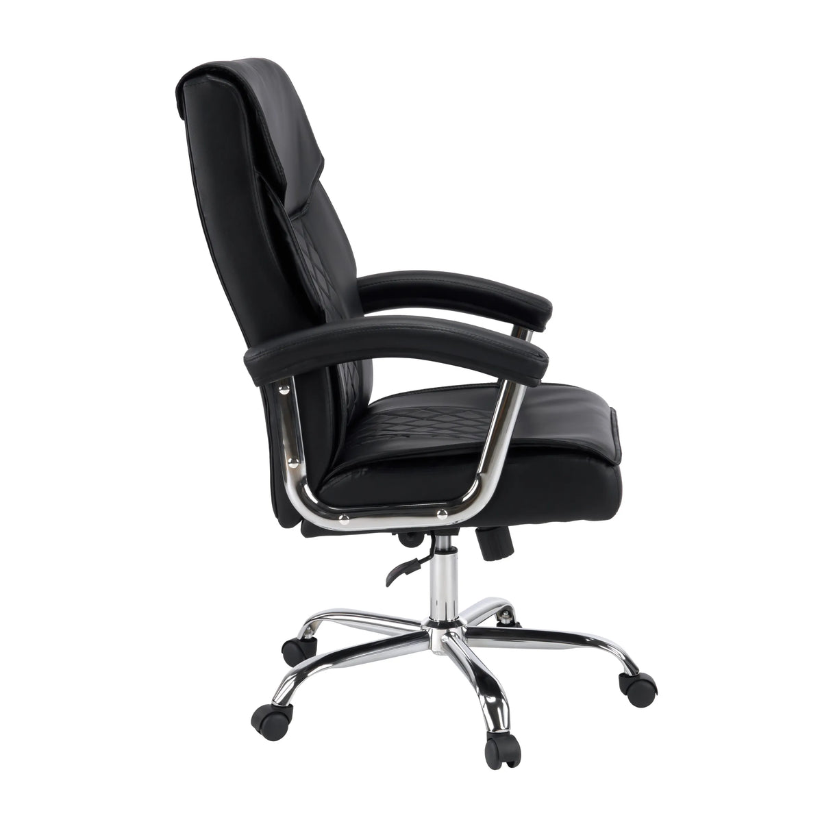Black Home Office Chair Relax Prestio with shiny chrome details and castors by MyBuero