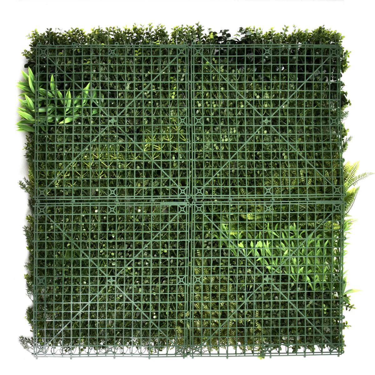 Green plant mat LEAFLUXE 3D with plastic grid and artificial foliage by hjh LIVING