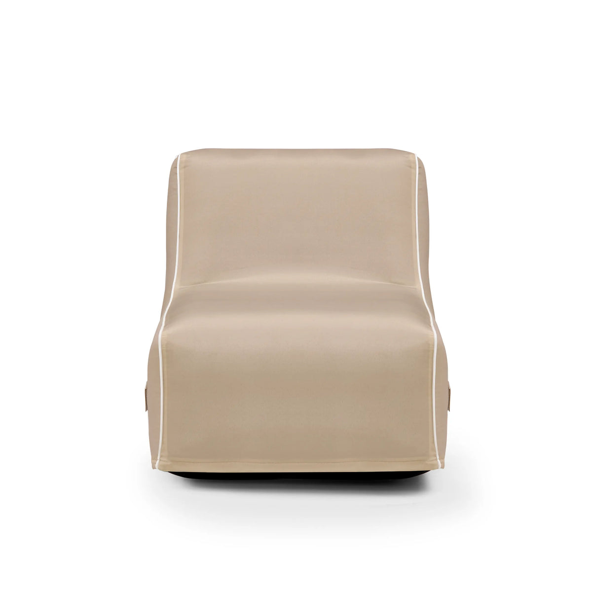 Beige Air Sofa Sitzolo Air with smooth surface and white decorative stitching by hjh LIVING – 360-degree view (front view 0°)