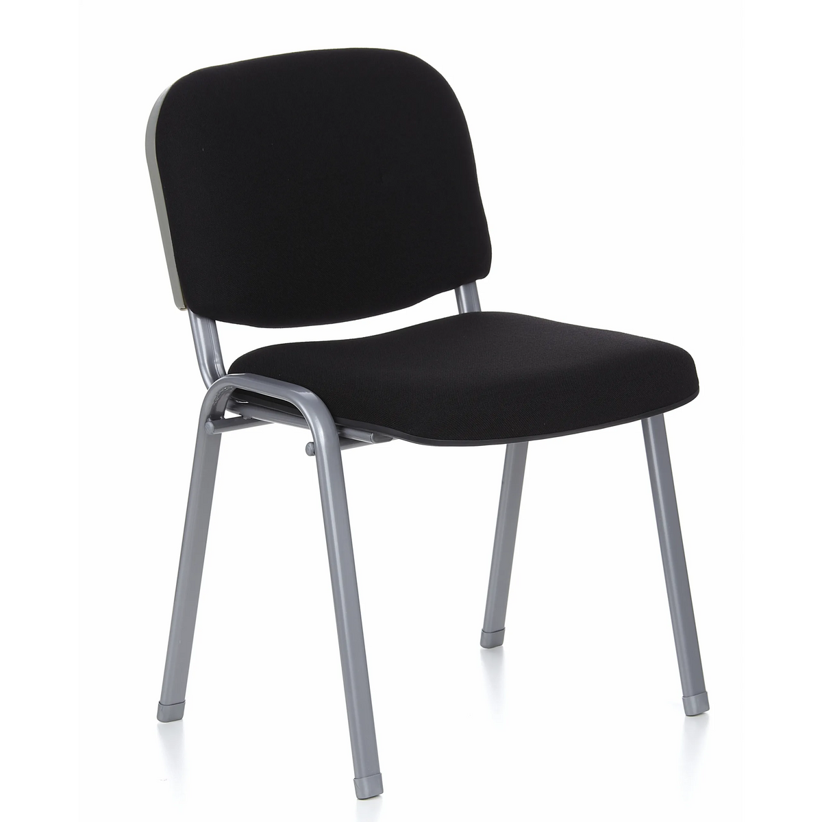 Black four-legged chair XT 600 S with silver-coloured frame by hjh OFFICE – 360-degree view (front three-quarter view 40°)