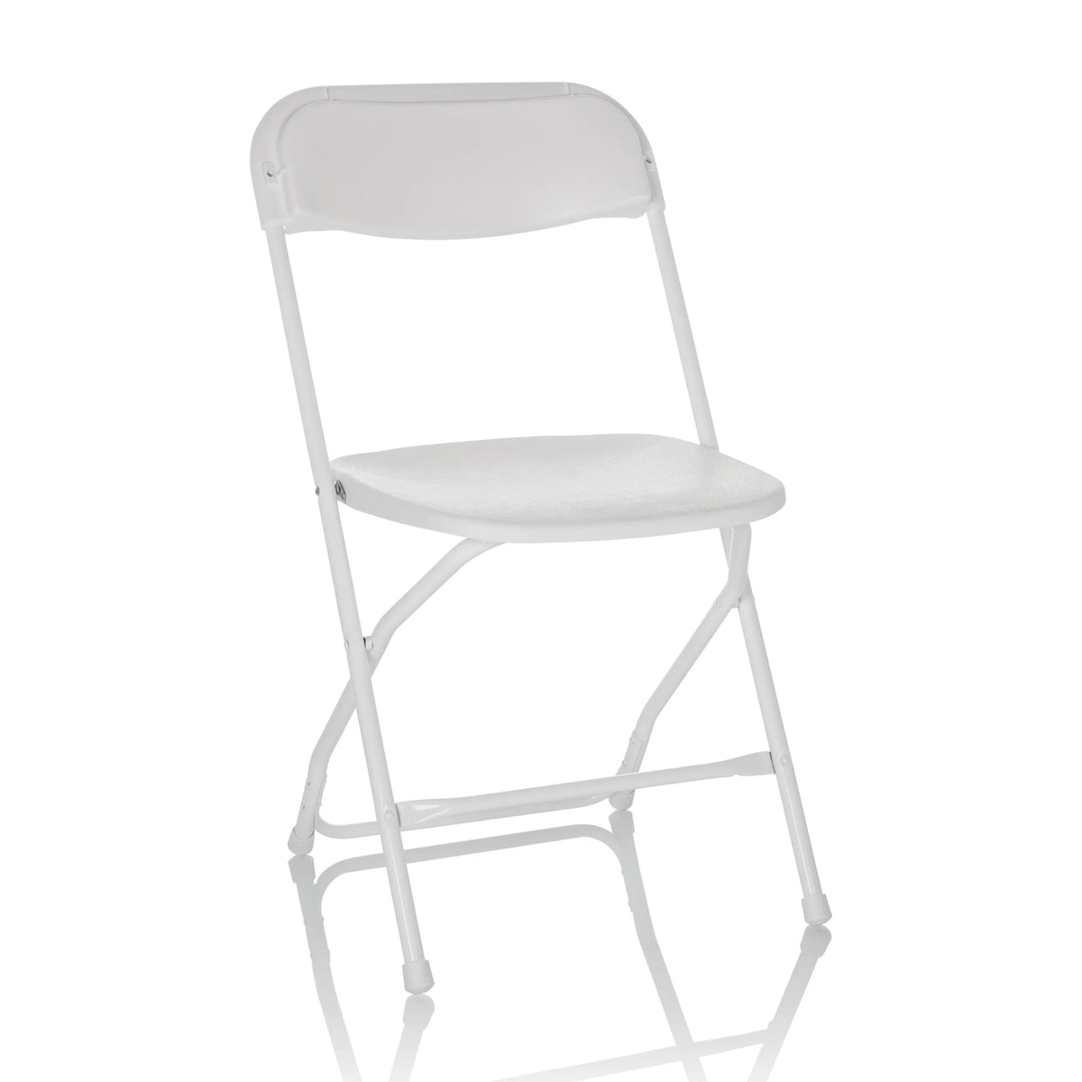 White Outdoor chair TUDELA XXL W with padded seat and frame by hjh OFFICE – 360-degree view (front view 15°)