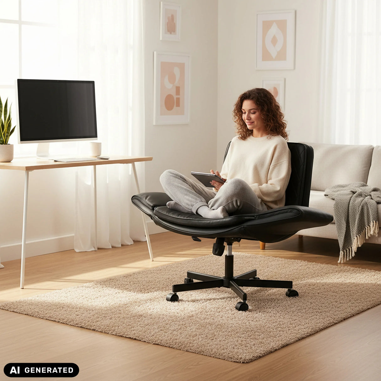 Home Office Chair Criss-Cross 10 in black by hjh LIVING (AI-generated image)