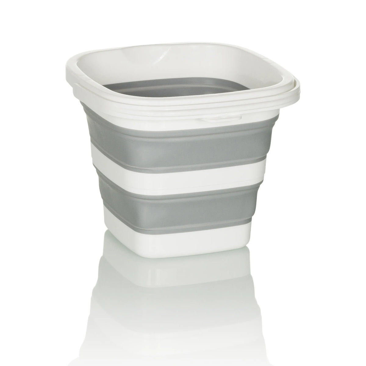 Grey-white Folding container CLEAN SILE with foldable wall elements by hjh OFFICE – 360-degree view (side profile 90°)