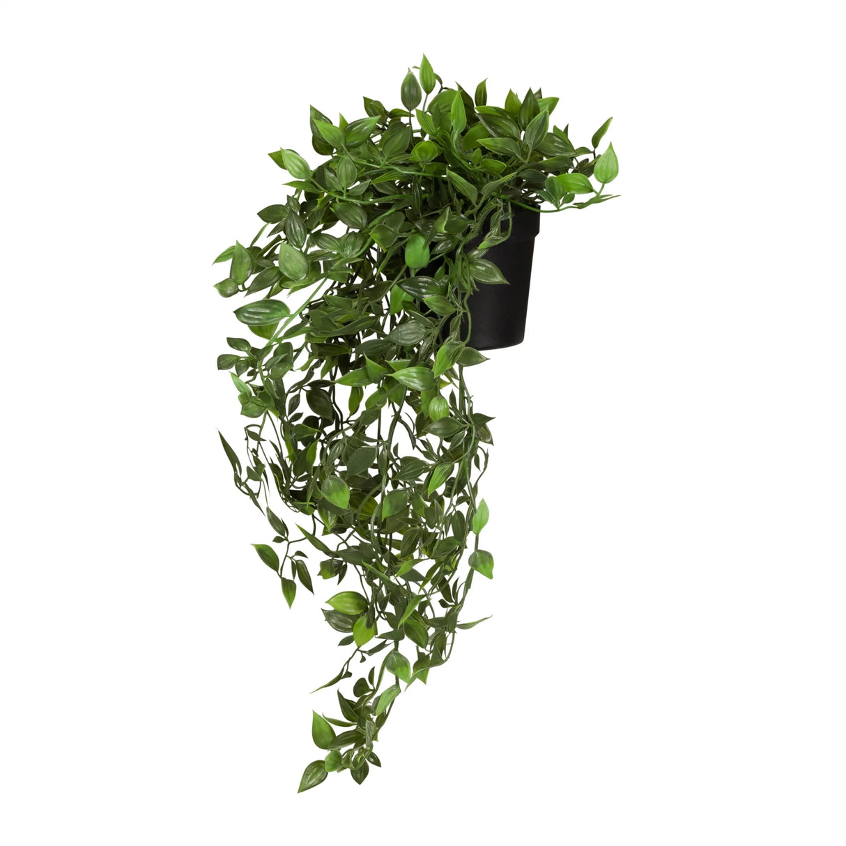 Green Artificial plant Epipremnum Climb with hanging leaves in a black pot by hjh OFFICE