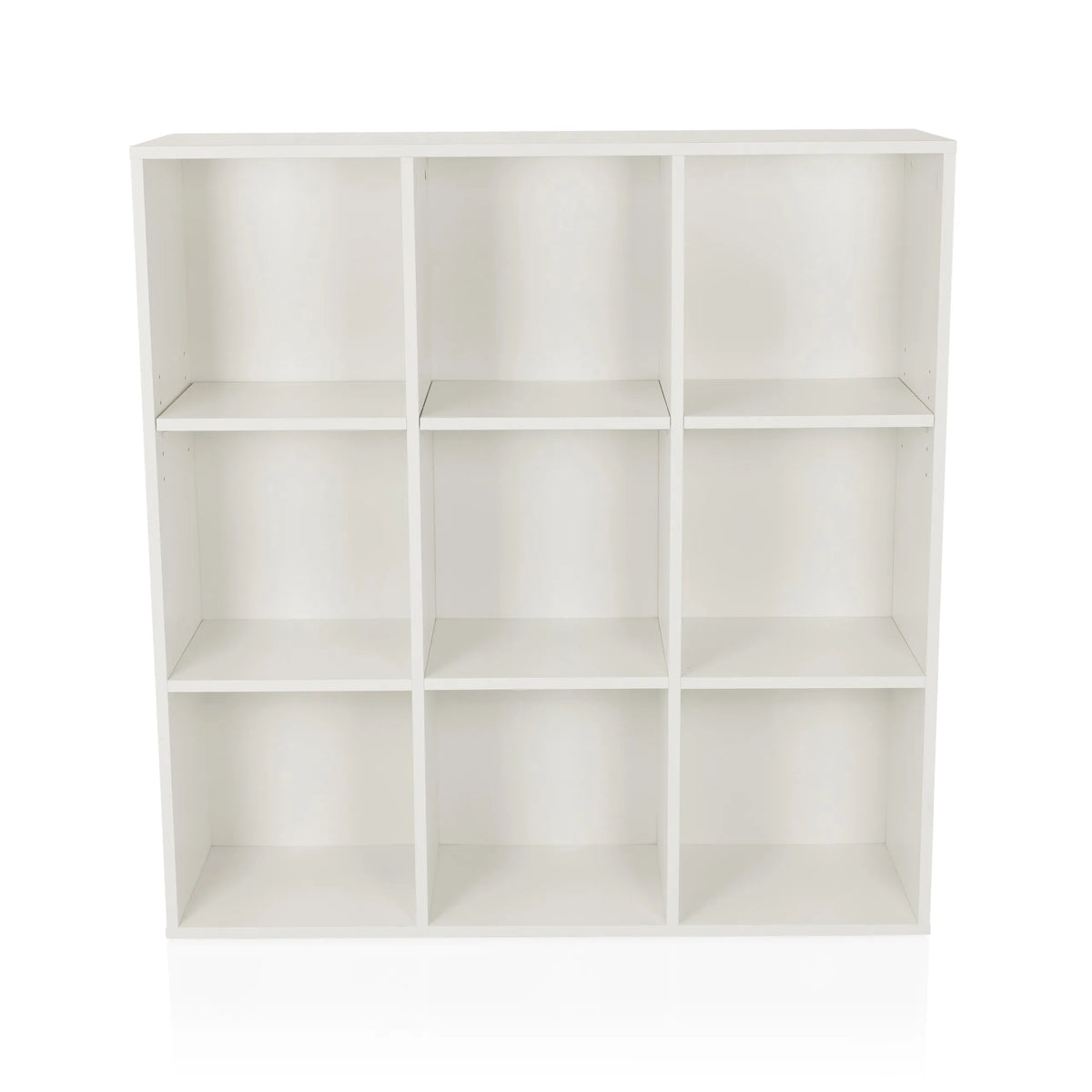 White BJORKE shelf with nine open square compartments by hjh LIVING – 360-degree view (front view 0°)