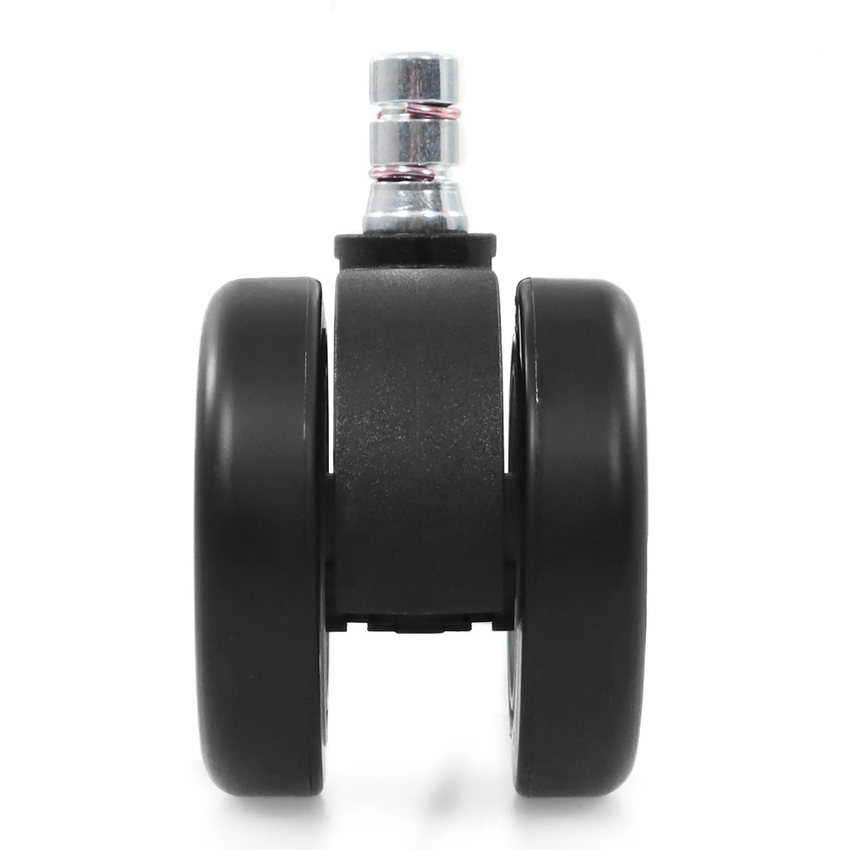 Black Castors 5x ROLO COLOR 60 11mm/60mm for hard floors with metallic mounting pin by hjh OFFICE – 360-degree view (front view 0°)