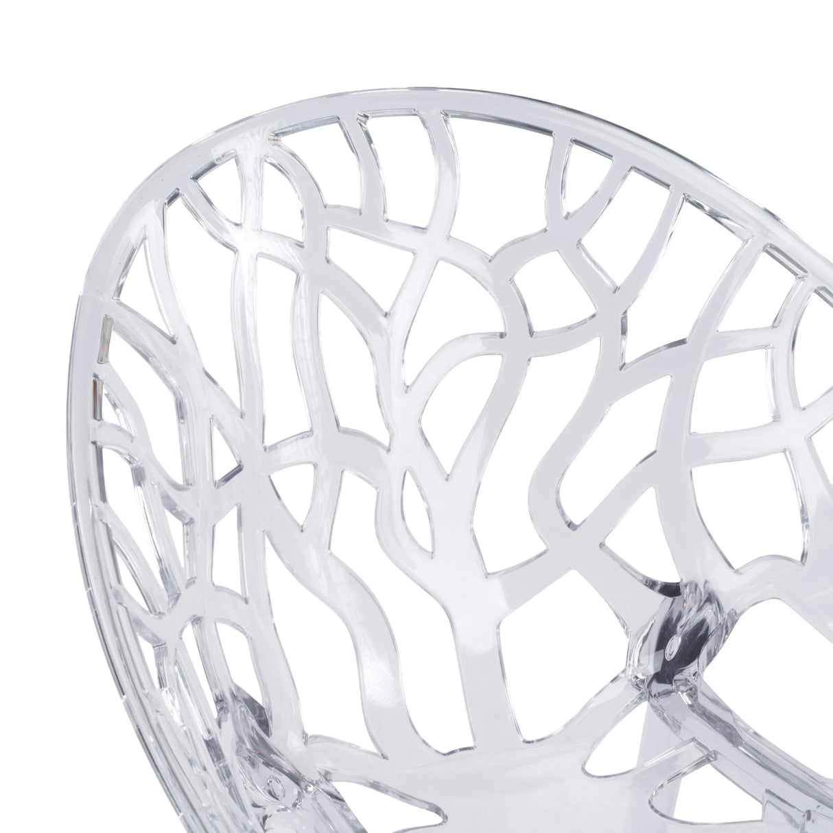 Transparent, mesh-like backrest design of the Artifo T four-legged chair by hjh LIVING