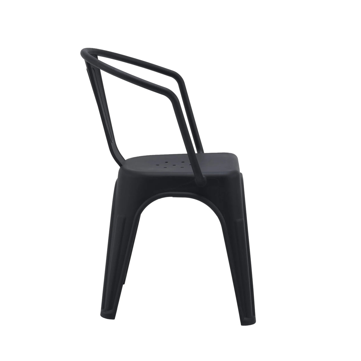 Black Bistro chair Vantaggio Poly with integrated plastic backrest by hjh OFFICE
