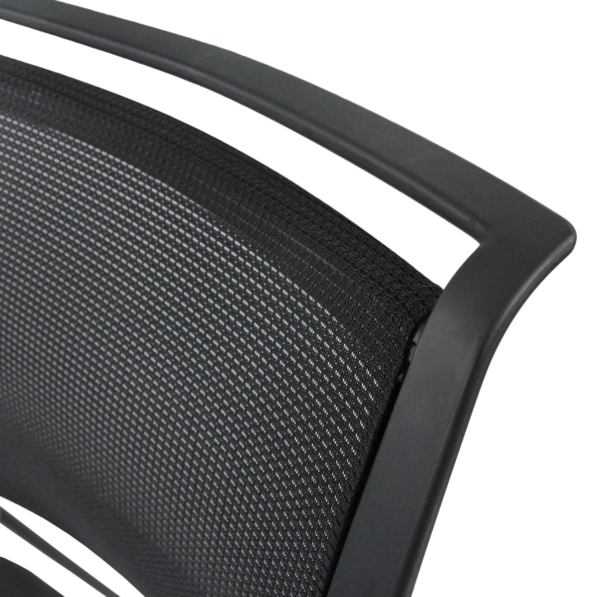Black mesh cover and plastic frame of the PADUA V guest chair by hjh OFFICE