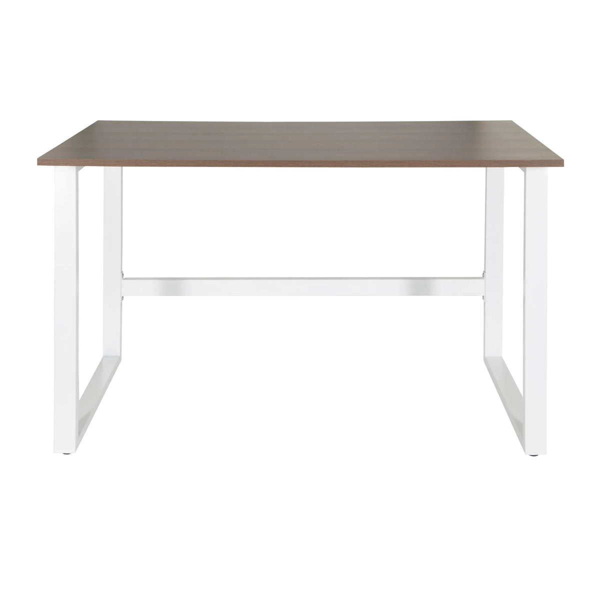 Office Desk WORKSPACE LIGHT I in walnut and white with U-shaped legs by hjh OFFICE – 360-degree view (front view 0°)