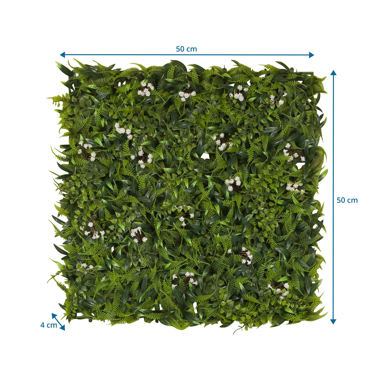 Dimensional drawing of the Plant mat MORE GREEN I with 50 × 50 cm by hjh OFFICE