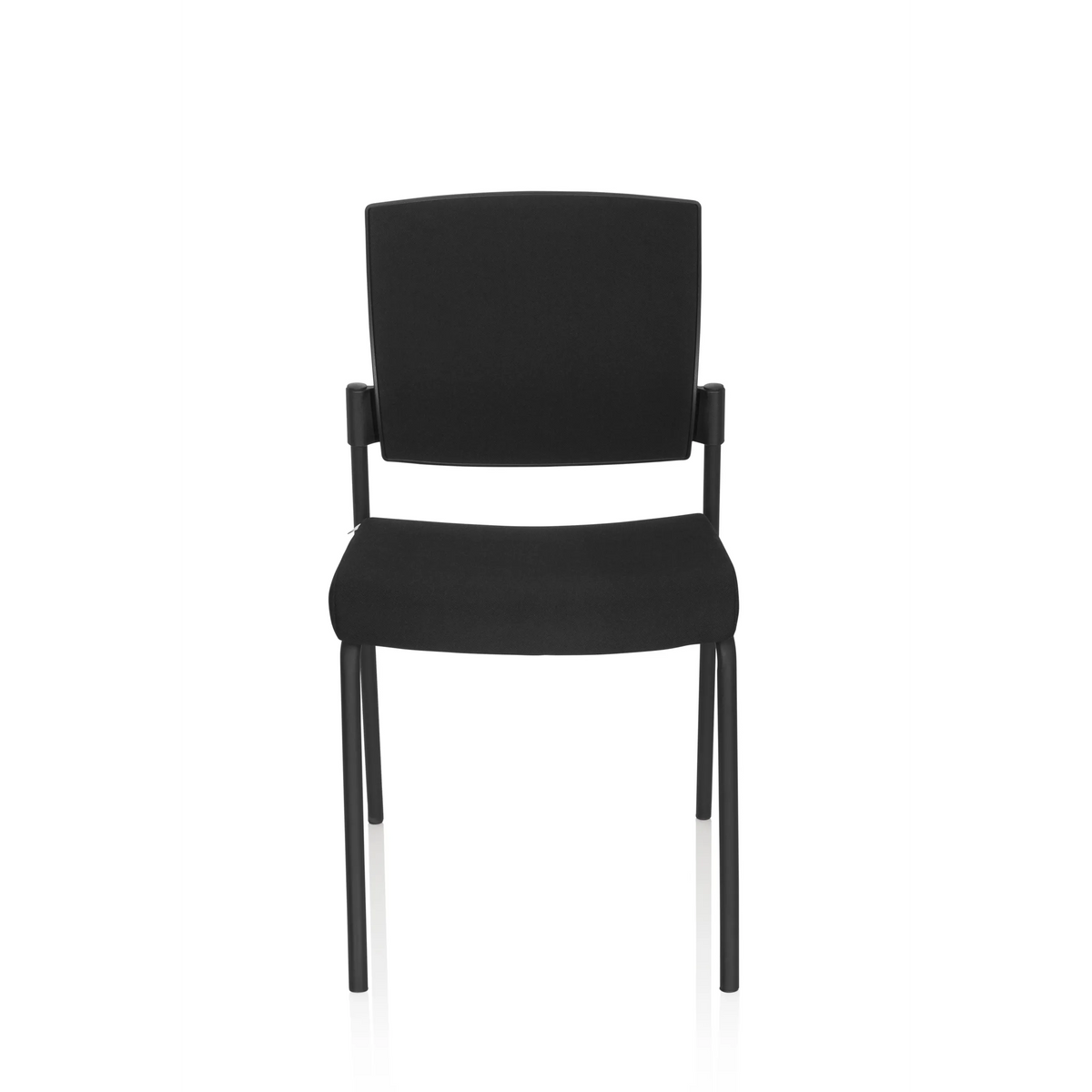 Black Four-legged chair K9 V PRO with padding on the seat and backrest by hjh OFFICE – 360-degree view (front view 0°)