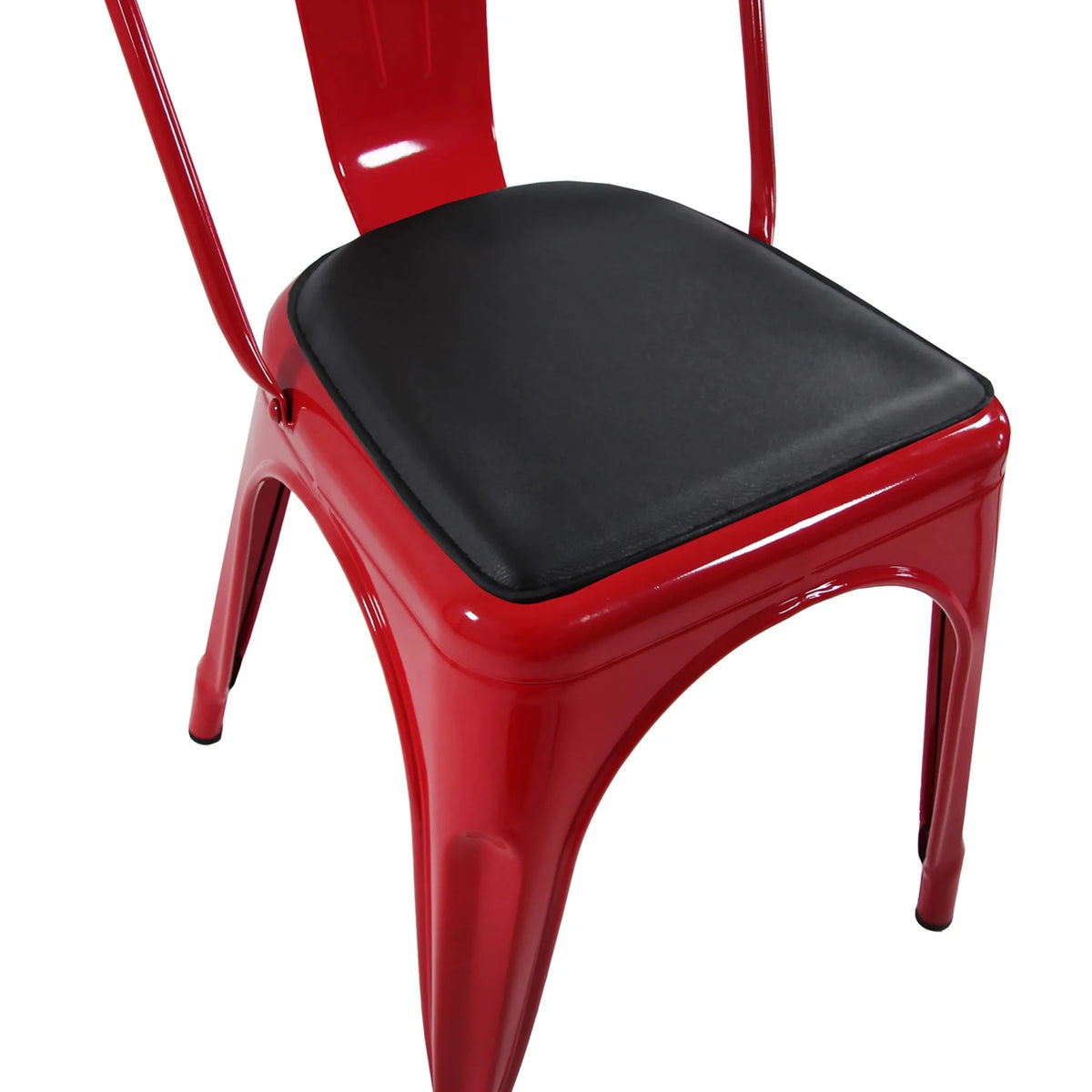 Black Seat Cushion PILOW I on a red metal chair by hjh OFFICE