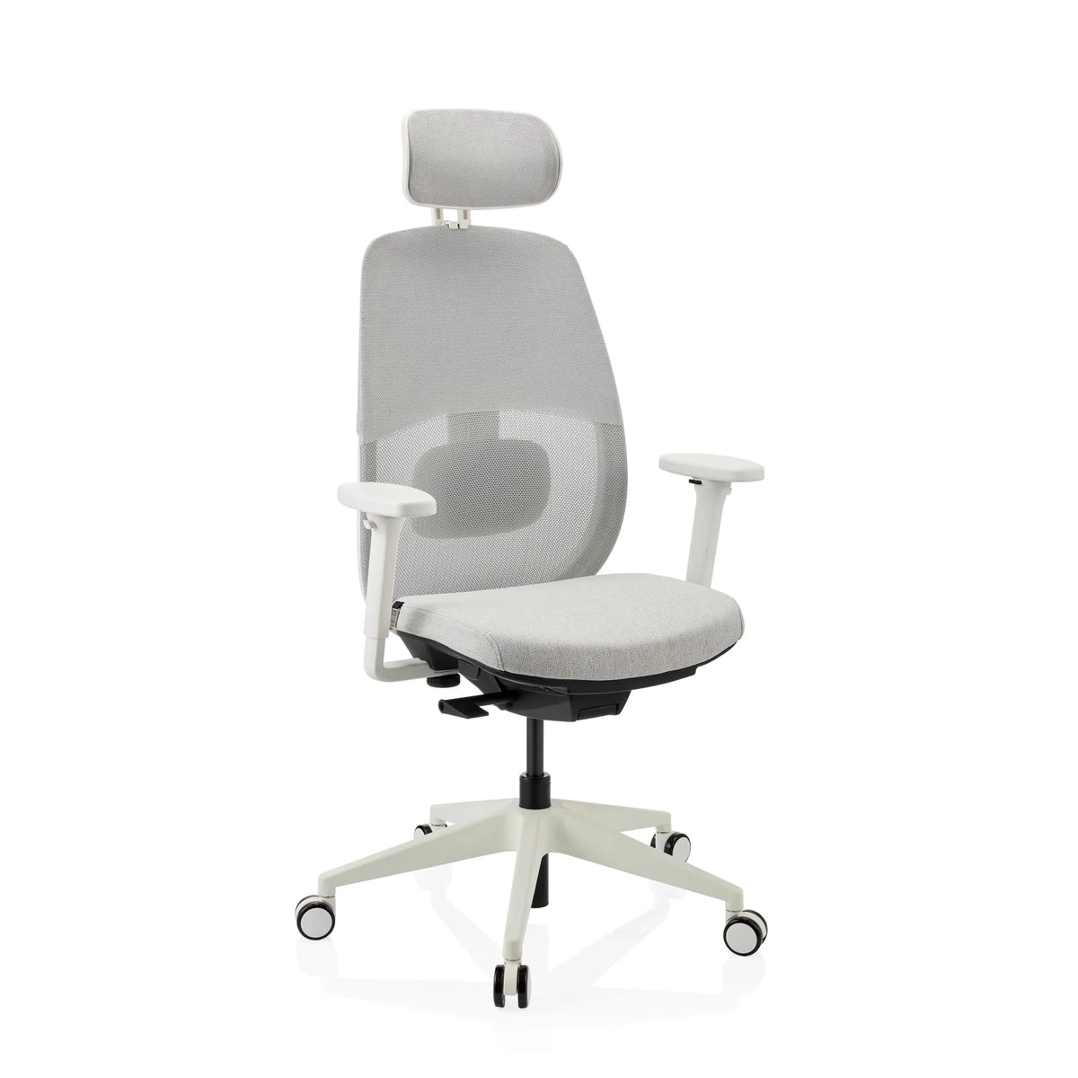 Professional Office Chair Skandis Pro in grey with white frame and headrest by hjh OFFICE