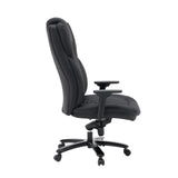 XXL Pullmann Gen2 swivel chair in black faux leather with stitching and adjustable armrests by hjh OFFICE