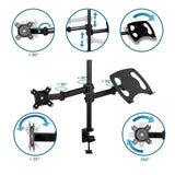 Adjustment options of the Monitor Mount VM-MH2 with swivel and tilt functions by hjh OFFICE