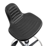 Black ribbed seat of the Swivel stool TOP WORK 03 I by hjh OFFICE