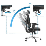 Adjustable backrest of the Professional Office Chair Ergomy F 2 with an incline from 90 to 135 degrees by hjh OFFICE