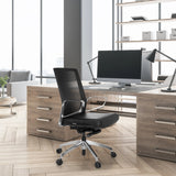 Black Professional Office Chair PROVIDER NET with mesh back and armrests by hjh OFFICE
