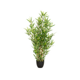 Green Artificial plant MINI BAMBUS in a simple black pot by hjh OFFICE – 360-degree view (front view 0°)