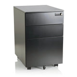 Black metal Mobile Drawer Unit COLOR OS I with three drawers and castors by hjh OFFICE – 360-degree view (front view 20°)