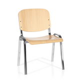 Four-legged chair XT 600 C H in beech with chrome frame by hjh OFFICE – 360-degree view (front view 20°)