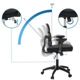 Adjustable backrest with 90-degree angle and height adjustment of the Swivel Chair – Children KID ERGOLINO B by hjh OFFICE