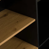 Oak effect shelf in the black Office cabinet AMIO H by hjh LIVING