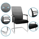 Cantilever chair FALCONE V in black and grey with armrests and sled base by hjh OFFICE