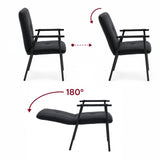 Adjustable backrest of the Lifea Flex upholstered chair in black faux leather with three reclining positions by hjh LIVING