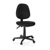 Black Home Office Chair CITY 25 with mesh back and five-caster base by hjh OFFICE – 360-degree view (front view 20°)