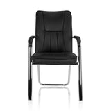 Black guest chair BANDA V with armrests and sled base by hjh OFFICE – 360-degree view (front view 0°)
