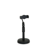 Black Mobile phone & tablet holder FLEXMOBI II with round base and adjustable arm by hjh OFFICE