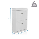 Dimensional drawing of the Shoe Cabinet ESTHA 2 with 82 × 53 cm and a load capacity of 50 kg by hjh LIVING