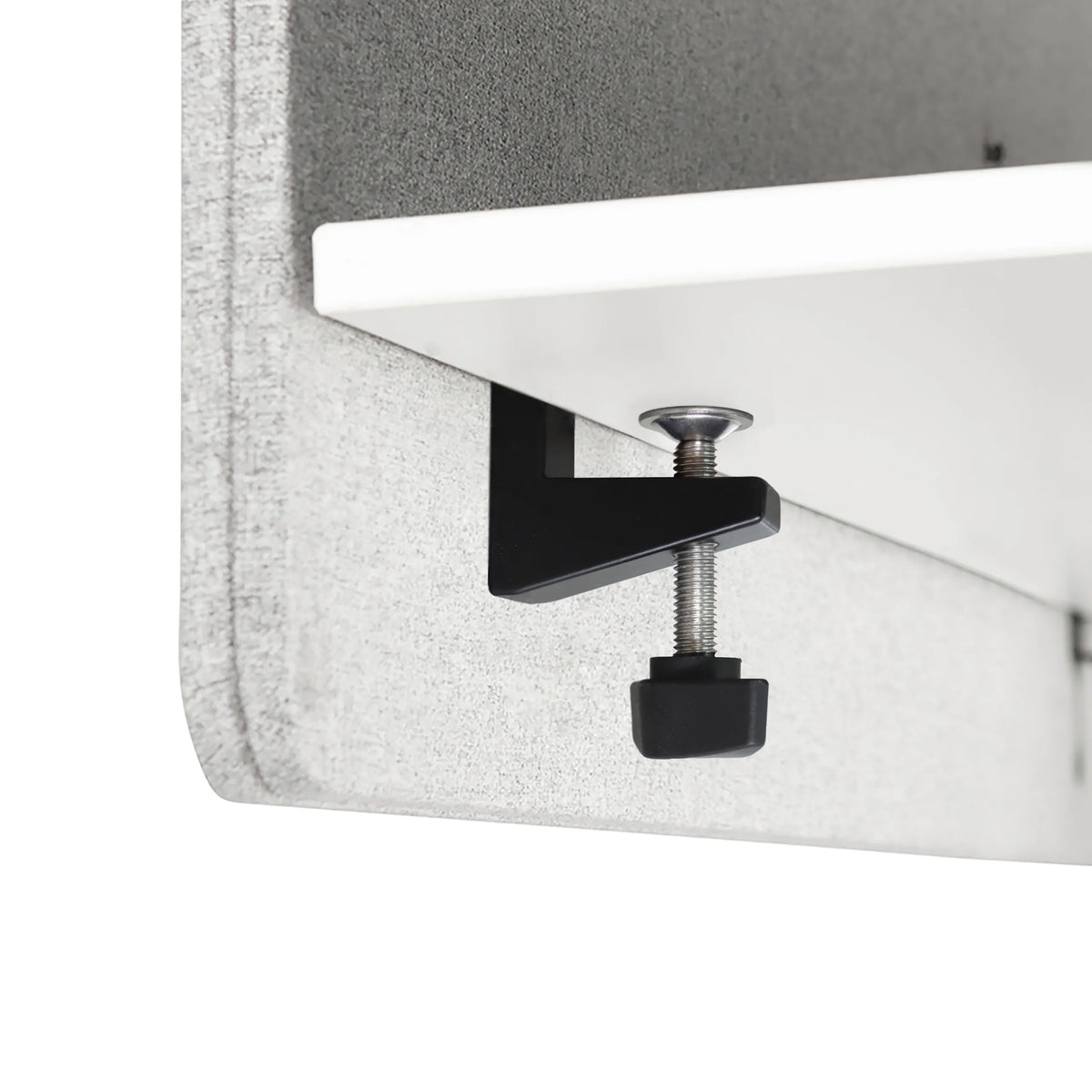 Screw fastening of the Table partition FLEXMIUT D SIDE in light grey by hjh OFFICE