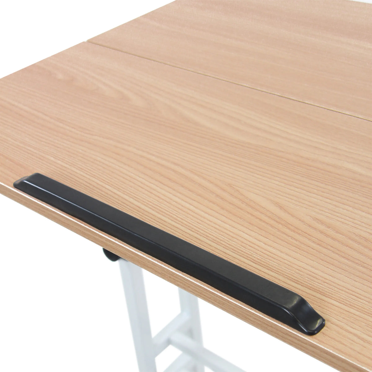 Black cable brush in the oak tabletop of the Standing desk WORKSTATION I by hjh OFFICE