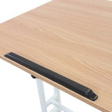 Black cable brush in the oak tabletop of the Standing desk WORKSTATION I by hjh OFFICE
